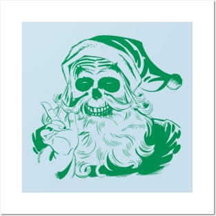 Skeleclaus (green) Posters and Art